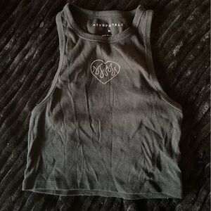 Aeropostale Black Tank Top with Rhinestone Heart